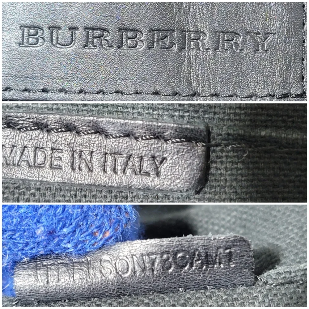 Authentic Burberry Flat Buckle Messenger Bag Haymarket Coated Canvas